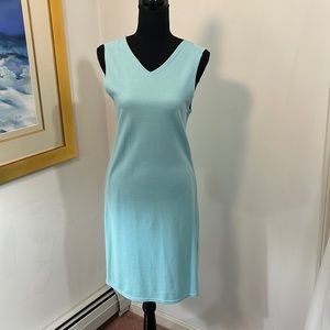 Light blue midi dress, Calvin Klein brand, 100% cotton, size LG, zip back